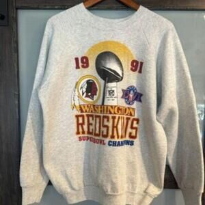 Redskins Super Bowl Shirt Sweater 1991 Washington Redskins Sweatshirt